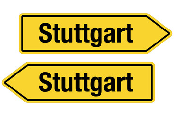 2 Pfeilschilder gelb STUTTGART