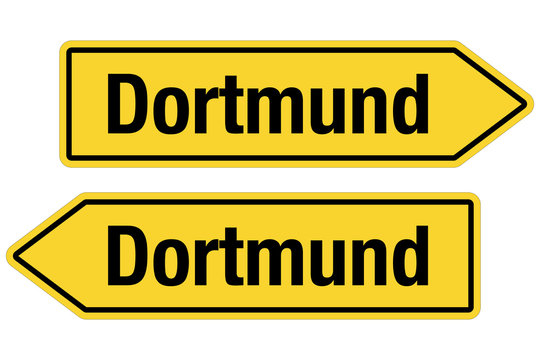 2 Pfeilschilder gelb DORTMUND
