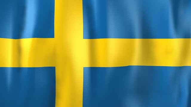 3D Animation of national flag of Sweden