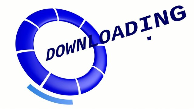 Ladeanzeige Downloading 3D blau, schleifbar