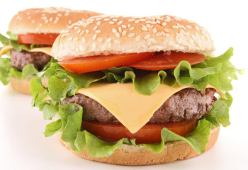 isolated hamburger