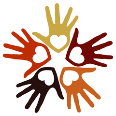 Obraz premium United loving hands vector.