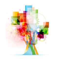 abstract colorful vector tree