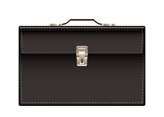 Briefcase black leather