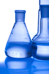 Blue chemistry vials, Laboratory