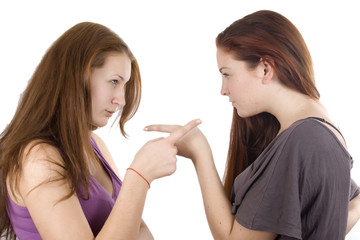 Two girls in quarrel