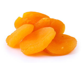 delicious dried apricots isolated on white