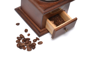 Coffee grinder on a white background