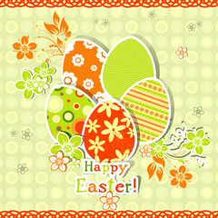 Template egg greeting card, vector