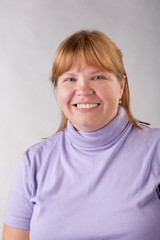 smiling fat woman