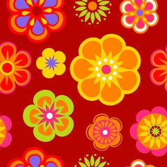 Fototapeta na wymiar seamless flower pattern background