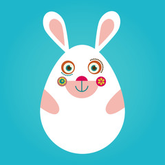 Easter greeting card with bunny