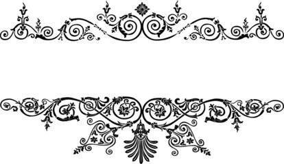two patterned strips isolated on white
