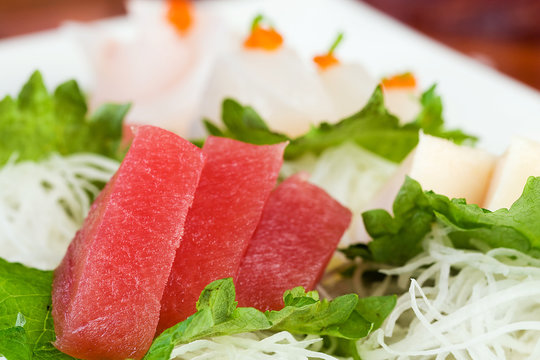 Fresh, Raw Sashimi Grade Ahi Tuna Sushi