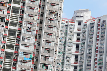 Fototapeta na wymiar public apartment block in Hong Kong