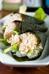 Hand Rolled Crab Sushi