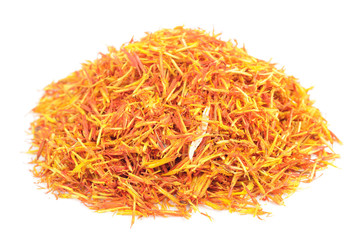 Safflower (Substitute for Saffron) Isolated on White Background