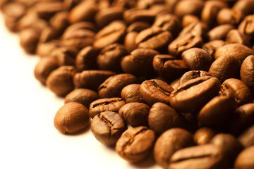 Coffee beans closeup background