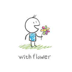 boy with a flower