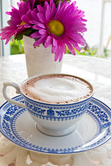 hot chocolate and flower