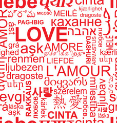 Seamless Love background - word collage