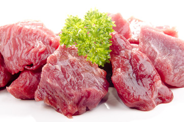 raw pork goulash with parsley