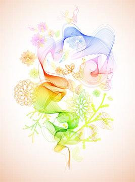 Beautiful abstract background with flowers