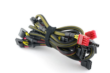 Set of wire with electrical plug-and-sockets for computer