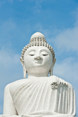 Fototapeta na wymiar The Biggest white holy Buddha at Phuket, Thailand