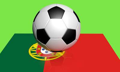 Obraz premium Euro 2012 football and portugal flag