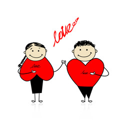 Valentine day. Couple together for your design