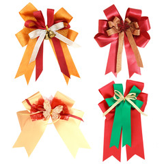 Set of gift ribbon and bow Isolated on white background