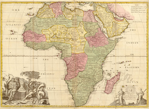 Fototapeta Ancient map of Africa