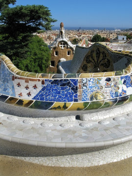 Barcelona: Park Guell, famous park designed by Gaudi