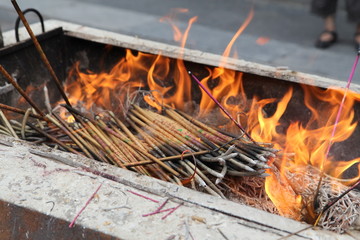 incense sticks burning