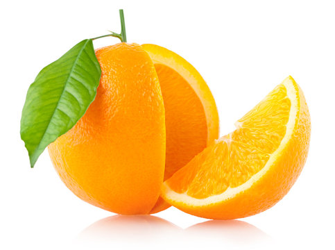 orange with a slice