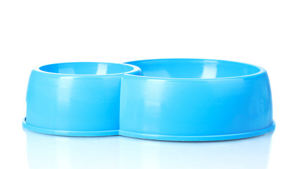 Empty bowl to animal food isolated on white