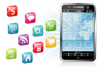 Smartphone with a blank place for icon