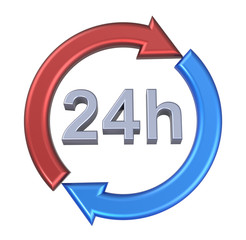 24 hours delivery sign. Computer generated 3D photo rendering.