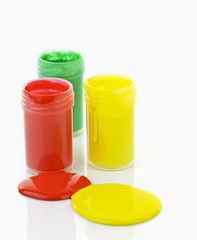 Paint of different colors spilled