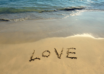 love on the sand texture background