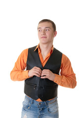 Fototapeta premium man in a black waistcoat