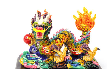 Fototapeta premium traditional dragon isolated on white.