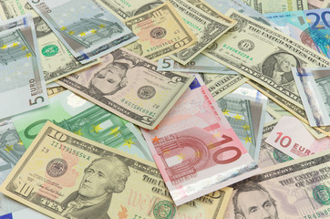 Fototapeta na wymiar US dollar,Euro