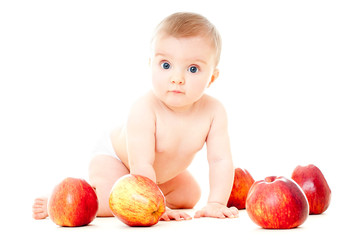 Fototapeta premium baby with fruit