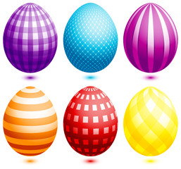 Set 6 Easter Eggs 02 6 Different Colour