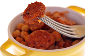Le chorizo aux pois chiches