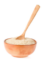 rice in plate and spoon