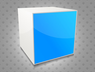 Bright background with blue cube