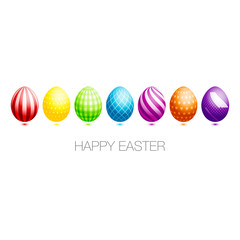 Easter Card 7 Easter Eggs Colour